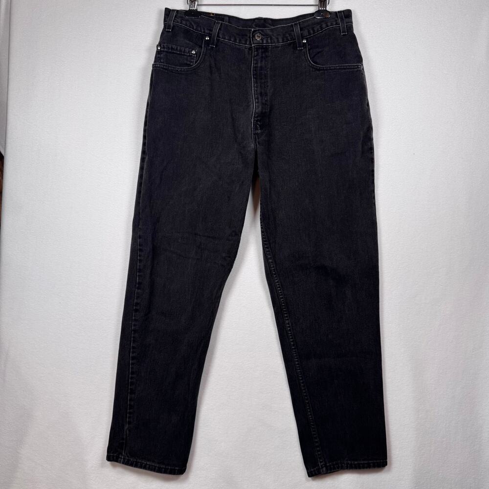 Vintage Levi's 545 Loose Fit Jeans Mens 38x32 Black Denim Brown Tab USA Made Y2K